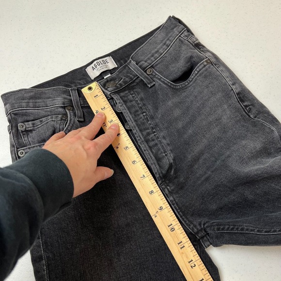 Agolde Nico Jean Virtue Black High Rise Slim Fit Denim Button Fly Womens Size 25 - Picture 7 of 13